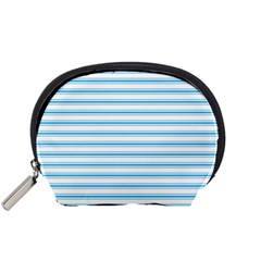 Oktoberfest Bavarian Blue and White Large Mattress Ticking Stripes Accessory Pouch (Small)