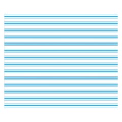 Oktoberfest Bavarian Blue and White Large Mattress Ticking Stripes Double Sided Flano Blanket (Small) 