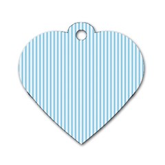 Oktoberfest Bavarian Blue And White Mattress Ticking Dog Tag Heart (two Sides) by PodArtist