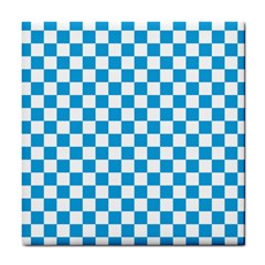 Oktoberfest Bavarian Large Blue And White Checkerboard Tile Coasters by PodArtist