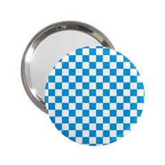 Oktoberfest Bavarian Large Blue And White Checkerboard 2 25  Handbag Mirrors by PodArtist