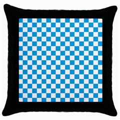 Oktoberfest Bavarian Large Blue And White Checkerboard Throw Pillow Case (black) by PodArtist