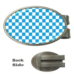 Oktoberfest Bavarian Large Blue And White Checkerboard Money Clips (oval)  by PodArtist