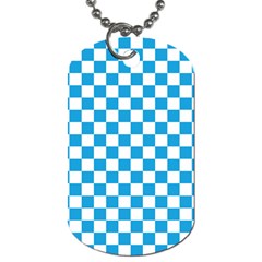 Oktoberfest Bavarian Large Blue And White Checkerboard Dog Tag (one Side) by PodArtist