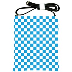 Oktoberfest Bavarian Large Blue And White Checkerboard Shoulder Sling Bag