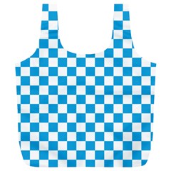 Oktoberfest Bavarian Large Blue And White Checkerboard Full Print Recycle Bag (xl) by PodArtist