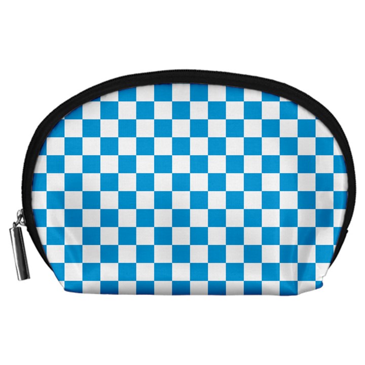 Oktoberfest Bavarian Large Blue and White Checkerboard Accessory Pouch (Large)