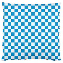 Oktoberfest Bavarian Large Blue And White Checkerboard Large Flano Cushion Case (one Side) by PodArtist