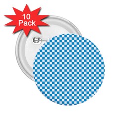 Oktoberfest Bavarian Blue And White Checkerboard 2 25  Buttons (10 Pack)  by PodArtist