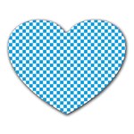 Oktoberfest Bavarian Blue and White Checkerboard Heart Mousepads Front