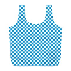 Oktoberfest Bavarian Blue And White Checkerboard Full Print Recycle Bag (l) by PodArtist