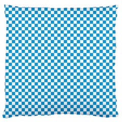 Oktoberfest Bavarian Blue And White Checkerboard Large Flano Cushion Case (one Side) by PodArtist