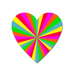 Neon Rainbow Mini Burst Heart Magnet by PodArtist