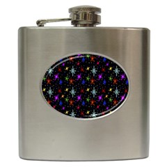 Colored Hand Draw Abstract Pattern Hip Flask (6 Oz) by dflcprints