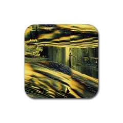 Yellow Dog Rubber Coaster (square)  by WILLBIRDWELL