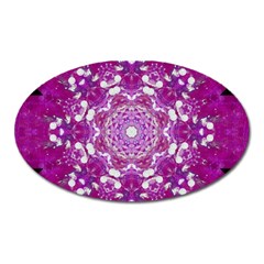 Wonderful Star Flower Painted On Canvas Oval Magnet by pepitasart