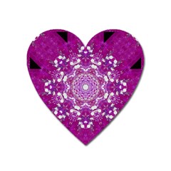 Wonderful Star Flower Painted On Canvas Heart Magnet by pepitasart