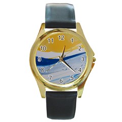 EVENING TIDE Round Gold Metal Watch