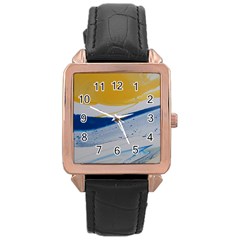 EVENING TIDE Rose Gold Leather Watch 