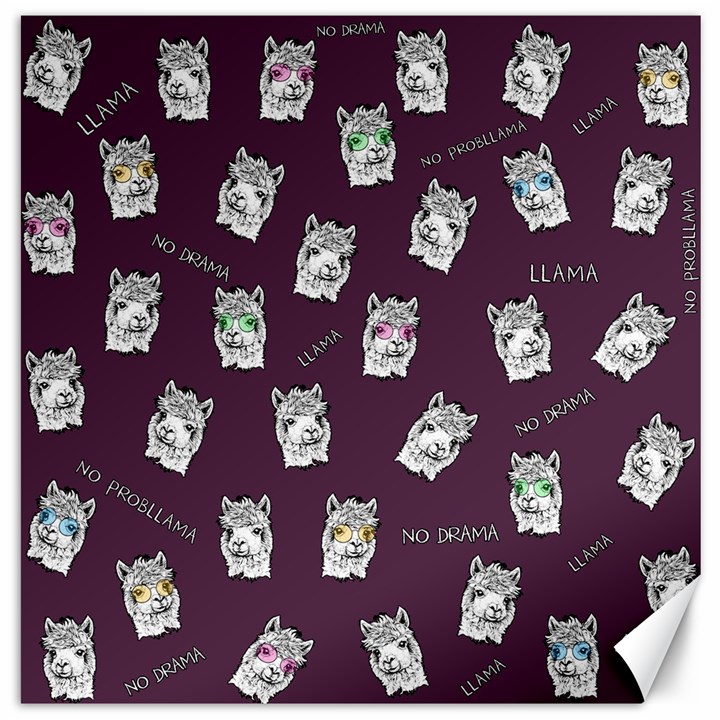 Llama pattern Canvas 16  x 16 