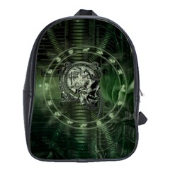 Awesome Creepy Mechanical Skull School Bag (xl) by FantasyWorld7