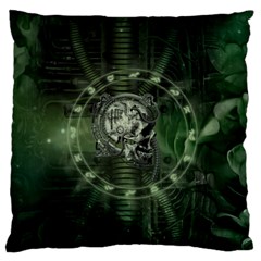 Awesome Creepy Mechanical Skull Standard Flano Cushion Case (two Sides) by FantasyWorld7