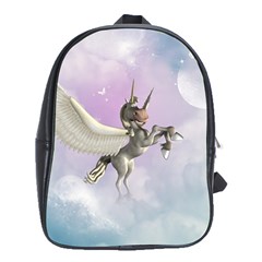 Cute Little Pegasus In The Sky, Cartoon School Bag (xl) by FantasyWorld7