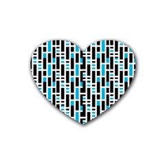 Linear Sequence Pattern Design Rubber Coaster (heart)  by dflcprintsclothing