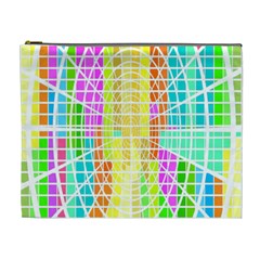 Abstract Squares Background Network Cosmetic Bag (xl) by Sapixe