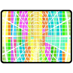 Abstract Squares Background Network Fleece Blanket (large)  by Sapixe