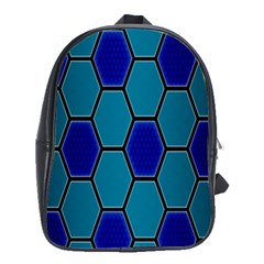 Hexagon Background Geometric Mosaic School Bag (large)