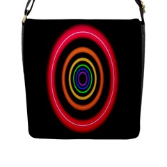 Neon Light Abstract Pattern Lines Flap Closure Messenger Bag (l) by Sapixe