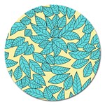 Leaves Dried Leaves Stamping Magnet 5  (Round) Front