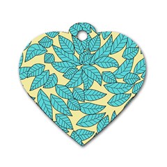 Leaves Dried Leaves Stamping Dog Tag Heart (two Sides) by Sapixe