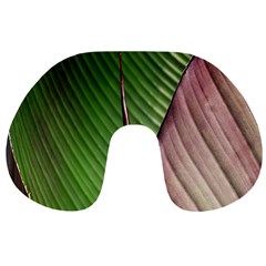 Leaf Banana Leaf Greenish Lines Travel Neck Pillows by Sapixe