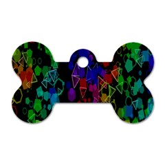 Rainbow Pattern Geometric Texture Dog Tag Bone (two Sides) by Sapixe