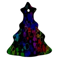 Rainbow Pattern Geometric Texture Christmas Tree Ornament (two Sides)