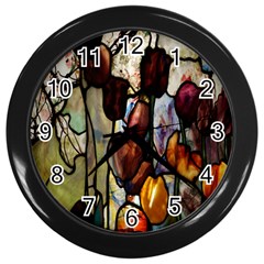 Tiffany Window Colorful Pattern Wall Clock (black)