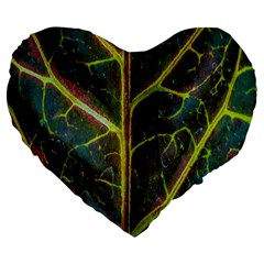 Leaf Abstract Nature Design Plant Large 19  Premium Heart Shape Cushions