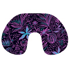 Stamping Pattern Leaves Drawing Travel Neck Pillows by Sapixe
