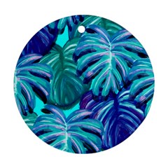 Leaves Tropical Palma Jungle Round Ornament (two Sides) by Sapixe