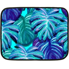 Leaves Tropical Palma Jungle Double Sided Fleece Blanket (mini)  by Sapixe