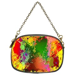 Embroidery Dab Color Spray Chain Purse (two Sides)