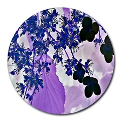 Blossom Bloom Floral Design Round Mousepads by Sapixe