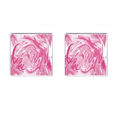 Pink Marble Painting Texture Pattern Cufflinks (square)