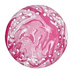 Pink Marble Painting Texture Pattern Round Filigree Ornament (Two Sides) Back