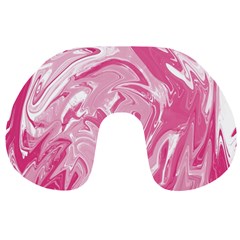 Pink Marble Painting Texture Pattern Travel Neck Pillows