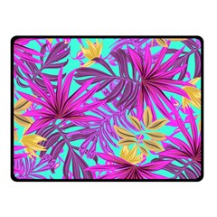 Tropical Greens Leaves Design Fleece Blanket (small) by Sapixe