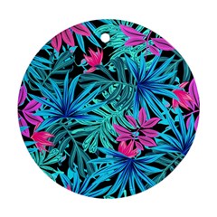 Leaves Picture Tropical Plant Round Ornament (two Sides) by Sapixe