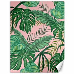 Tropical Greens Leaves Design Canvas 36  X 48 